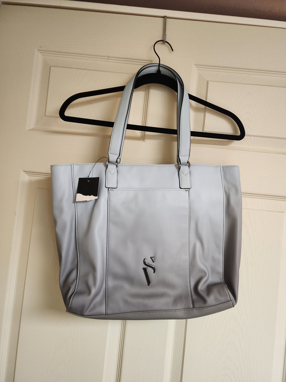 Simply Vera Vera Wang Light Gray And Blue Tote with Dual Handles
